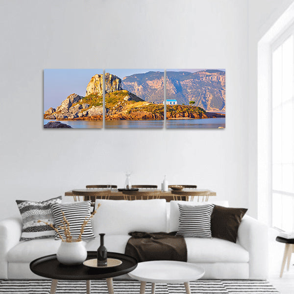 Little island Kastri near Kos, Greece panoramic canvas wall art