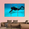 Diver near sand bottom, Cuba Multi panel canvas wall art