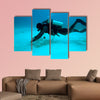 Diver near sand bottom, Cuba Multi panel canvas wall art