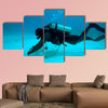 Diver near sand bottom, Cuba Multi panel canvas wall art