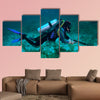 Spear fisherman with spear gun Multi panel canvas wall art