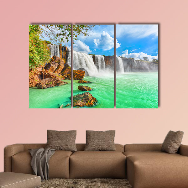 Beautiful Dry Nur waterfall in Vietnam multi panel canvas wall art