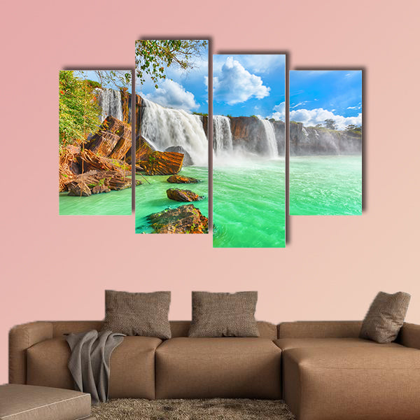 Beautiful Dry Nur waterfall in Vietnam multi panel canvas wall art
