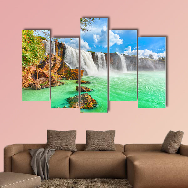 Beautiful Dry Nur waterfall in Vietnam multi panel canvas wall art
