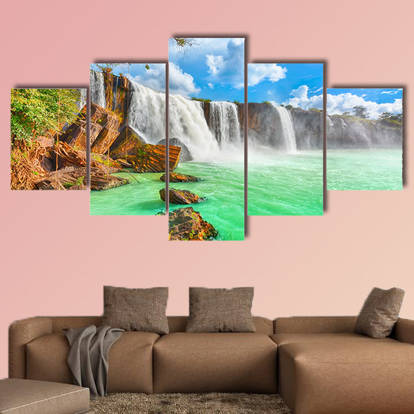 Beautiful Dry Nur waterfall in Vietnam multi panel canvas wall art