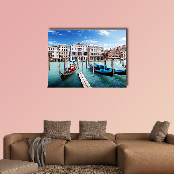 Gondolas in Venice, Italy multi panel canvas wall art