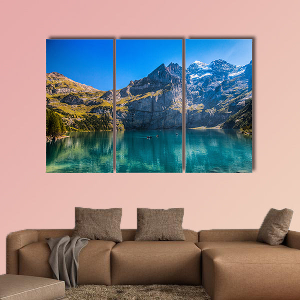 The Oeschinen mountain Lake OT Oeschinensee in Kandersteg, Switzerland Multi panel canvas wall art