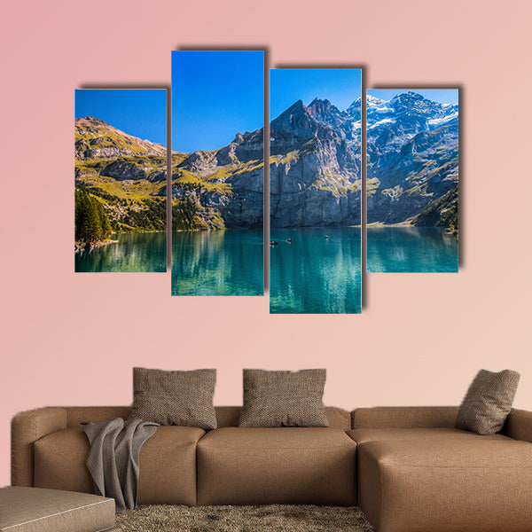 The Oeschinen mountain Lake OT Oeschinensee in Kandersteg, Switzerland Multi panel canvas wall art