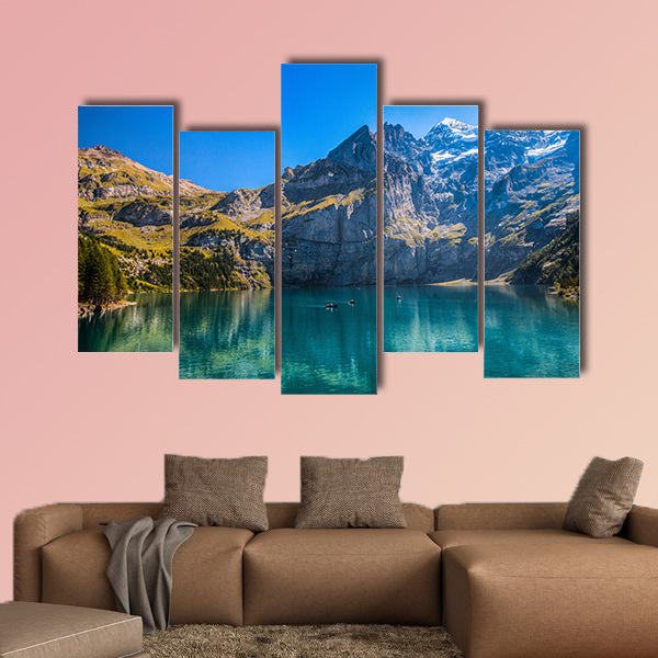 The Oeschinen mountain Lake OT Oeschinensee in Kandersteg, Switzerland Multi panel canvas wall art