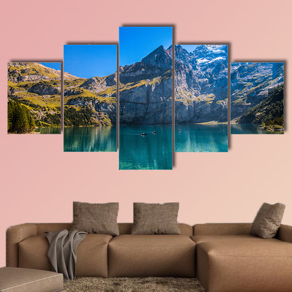 The Oeschinen mountain Lake OT Oeschinensee in Kandersteg, Switzerland Multi panel canvas wall art