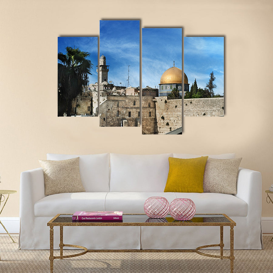Al Aqsa and Western Wall, Jerusalem, Israel multi panel canvas wall art