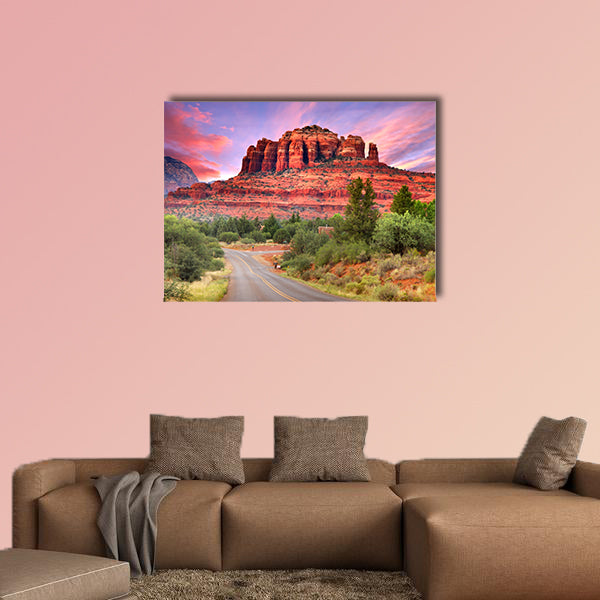 Scenic drive through Sedona Arizona in twilight Multi panel canvas wall art