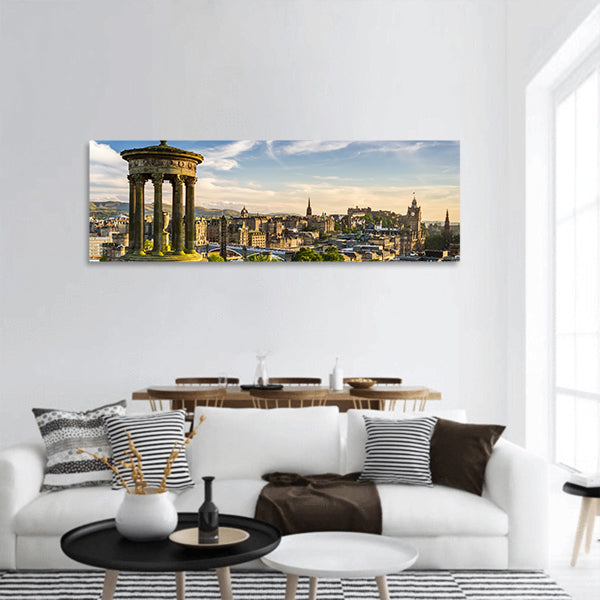 Beautiful view of the city of Edinburgh panoramic canvas wall art