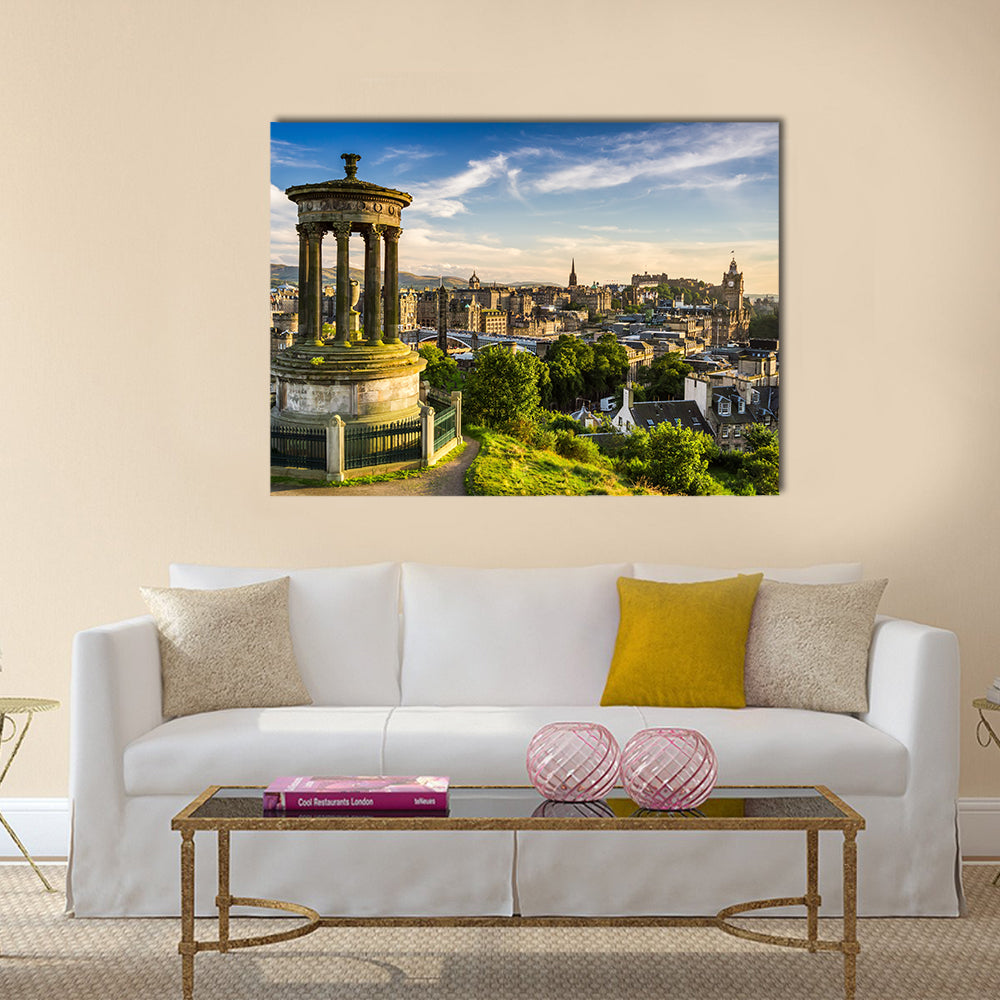Beautiful view of the city of Edinburgh Multi Panel Canvas Wall Art