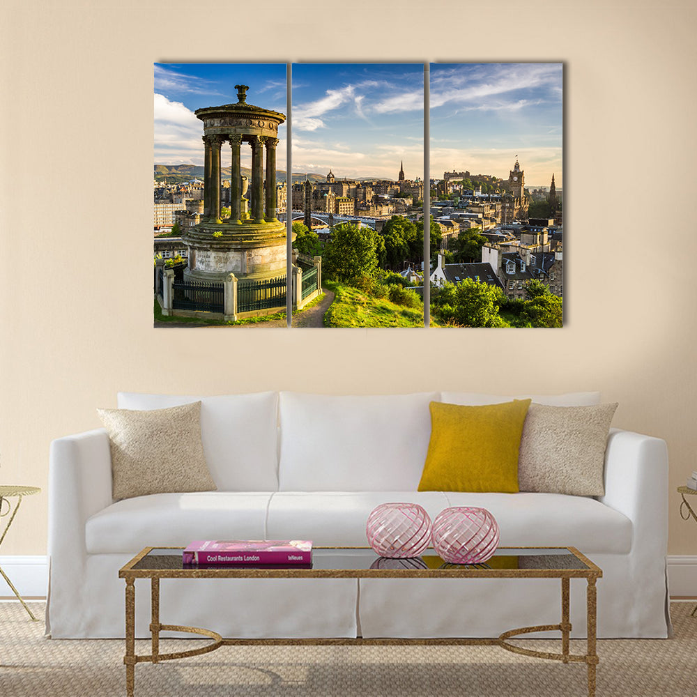 Beautiful view of the city of Edinburgh Multi Panel Canvas Wall Art