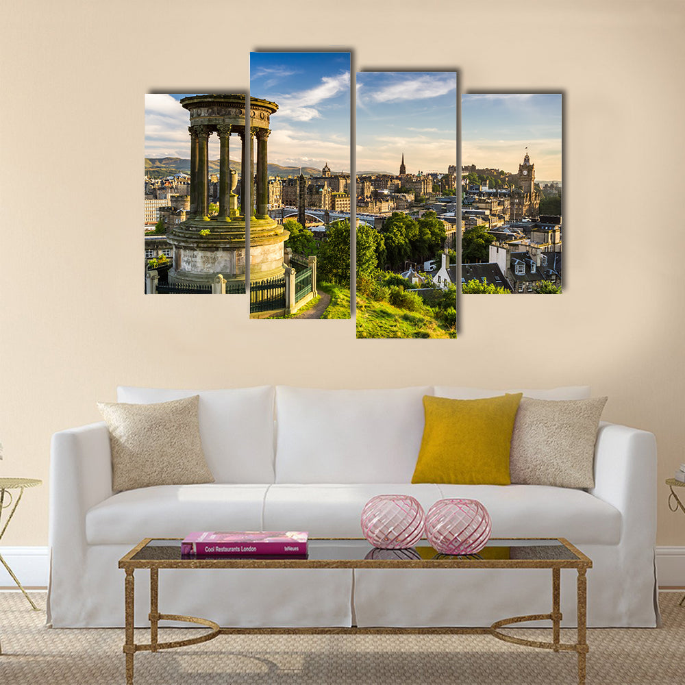 Beautiful view of the city of Edinburgh Multi Panel Canvas Wall Art