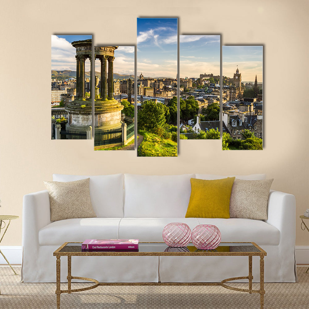 Beautiful view of the city of Edinburgh Multi Panel Canvas Wall Art