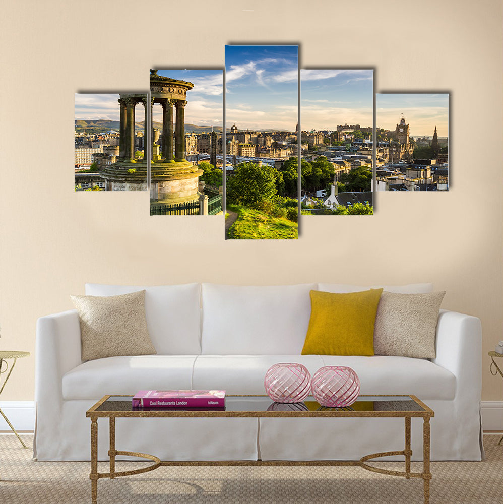 Beautiful view of the city of Edinburgh Multi Panel Canvas Wall Art