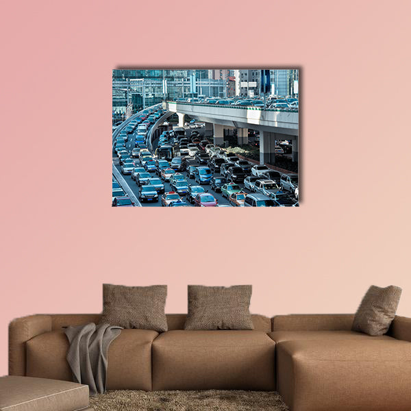 Automobile congestion in the morning rush hour wall art