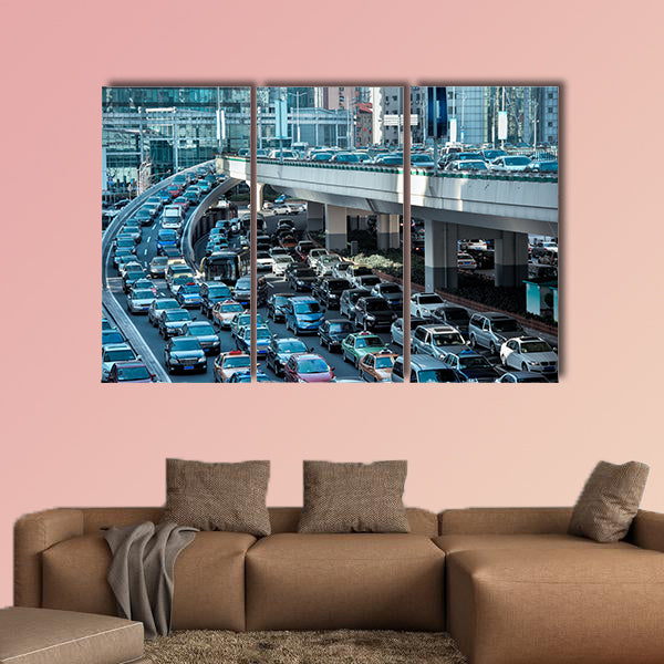 Automobile congestion in the morning rush hour wall art