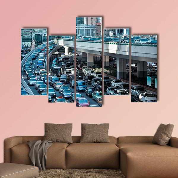 Automobile congestion in the morning rush hour wall art