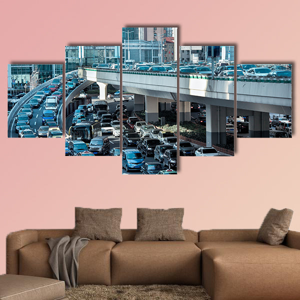 Automobile congestion in the morning rush hour wall art