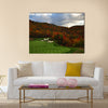 Golf course nestled in the North Carolina mountains in the Fall Multi Panel Canvas Wall Art