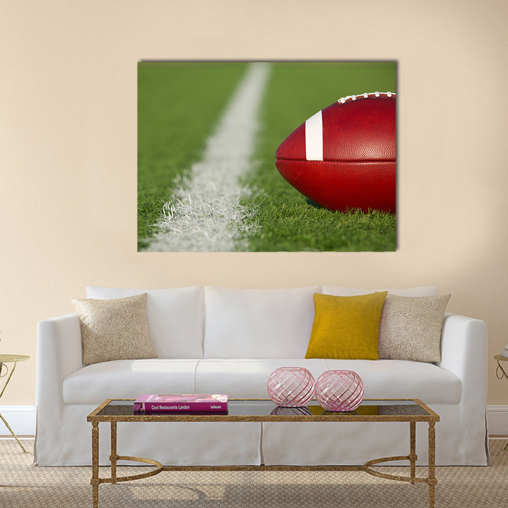 American Football on the Field near the yard line with room for copy Multi panel canvas wall art