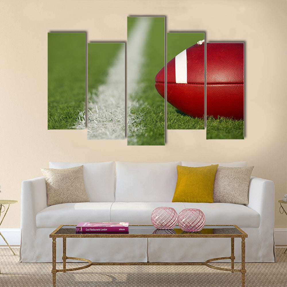 American Football on the Field near the yard line with room for copy Multi panel canvas wall art