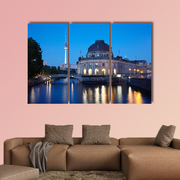 Museum Island on Spree River, Tv Tower view, Berlin multi panel canvas wall art
