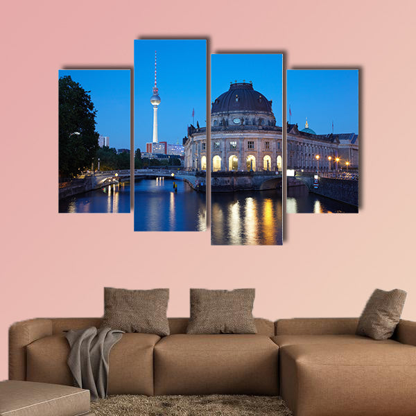 Museum Island on Spree River, Tv Tower view, Berlin multi panel canvas wall art