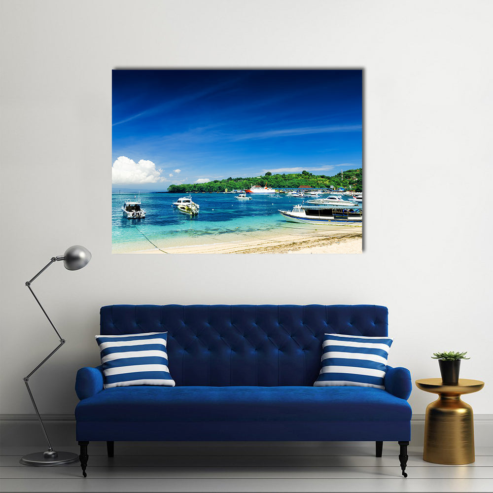 Tropical beach. PadangBai, Bali, Indonesia Multi panel canvas wall art