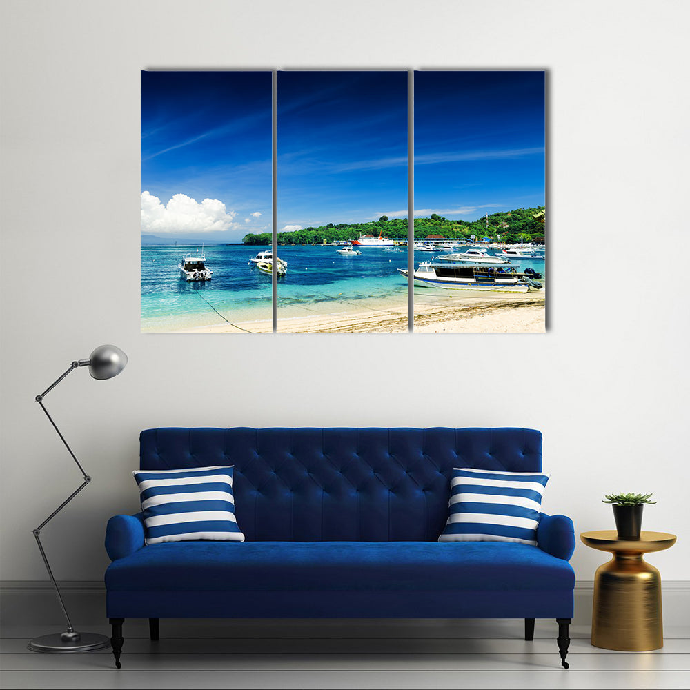 Tropical beach. PadangBai, Bali, Indonesia Multi panel canvas wall art