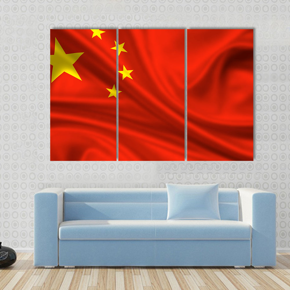 Waving flag of china Multi panel canvas wall art