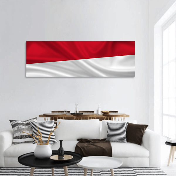 Waving flag of Indonesia panoramic canvas wall art