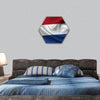 Waving flag of the Netherlands hexagonal canvas wall art