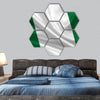 Waving flag of Nigeria hexagonal canvas wall art