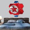 Waving flag of North Korea hexagonal canvas wall art