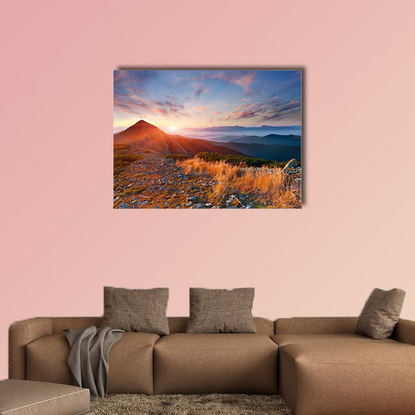 Colorful autumn landscape in the mountains multi panel canvas wall art