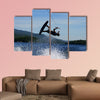 Guy on wakeboard jumping Multi panel canvas wall art