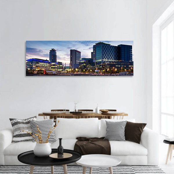 Media City on Salford Quays panoramic canvas wall art