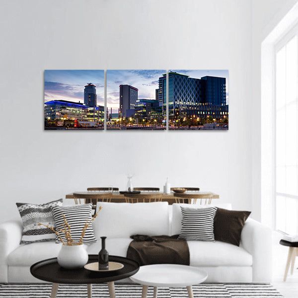 Media City on Salford Quays panoramic canvas wall art