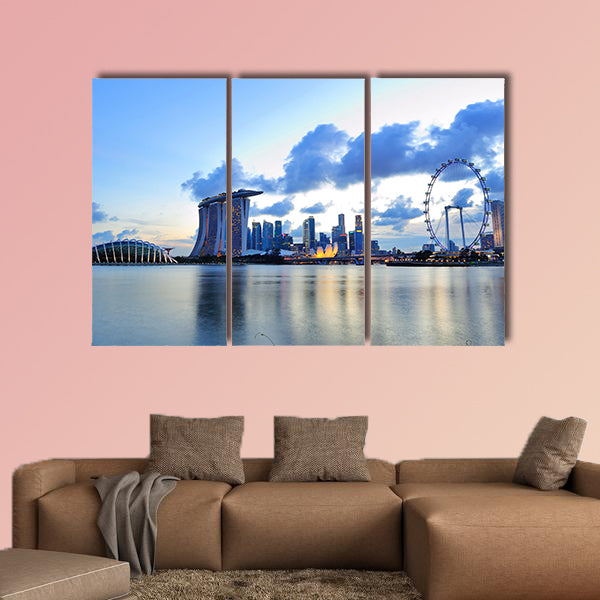 City skyline of Marina Bay Singapore multi panel canvas wall art