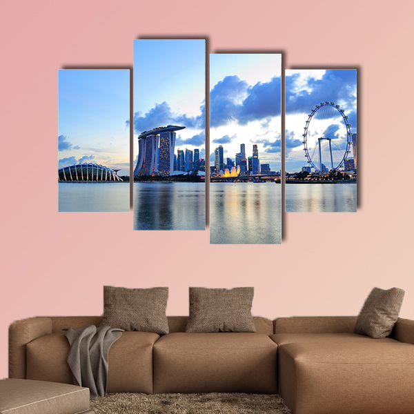 City skyline of Marina Bay Singapore multi panel canvas wall art