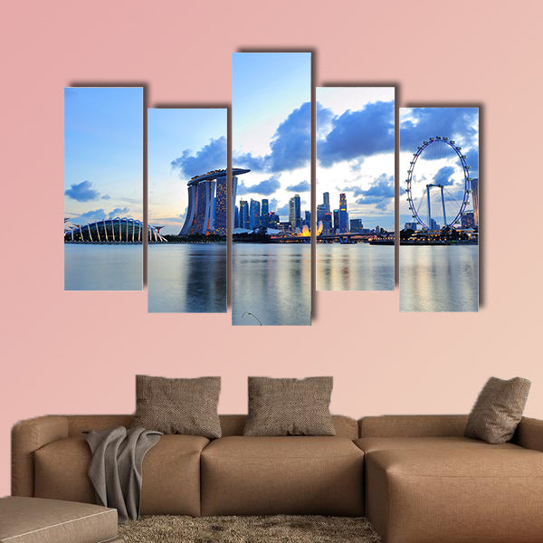 City skyline of Marina Bay Singapore multi panel canvas wall art