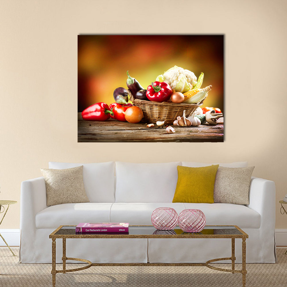 Healthy Organic Vegetables Still life Art Design Multi panel canvas wall art