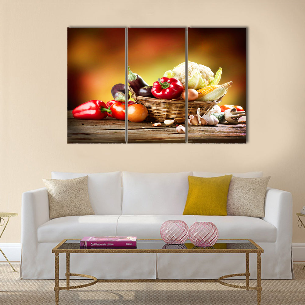 Healthy Organic Vegetables Still life Art Design Multi panel canvas wall art