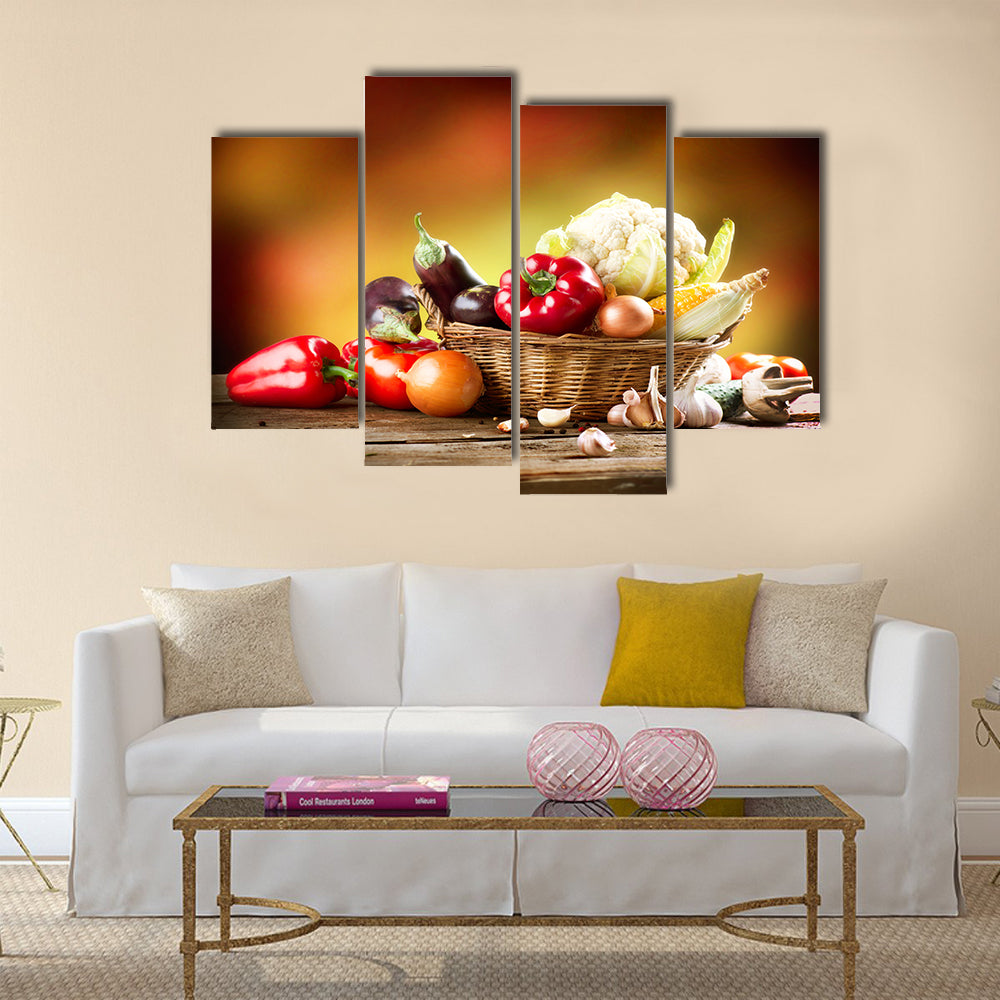 Healthy Organic Vegetables Still life Art Design Multi panel canvas wall art