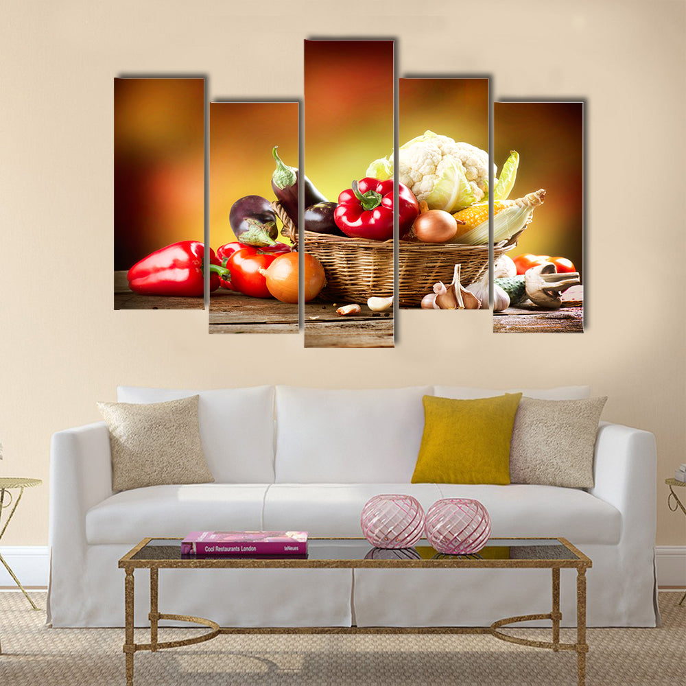 Healthy Organic Vegetables Still life Art Design Multi panel canvas wall art