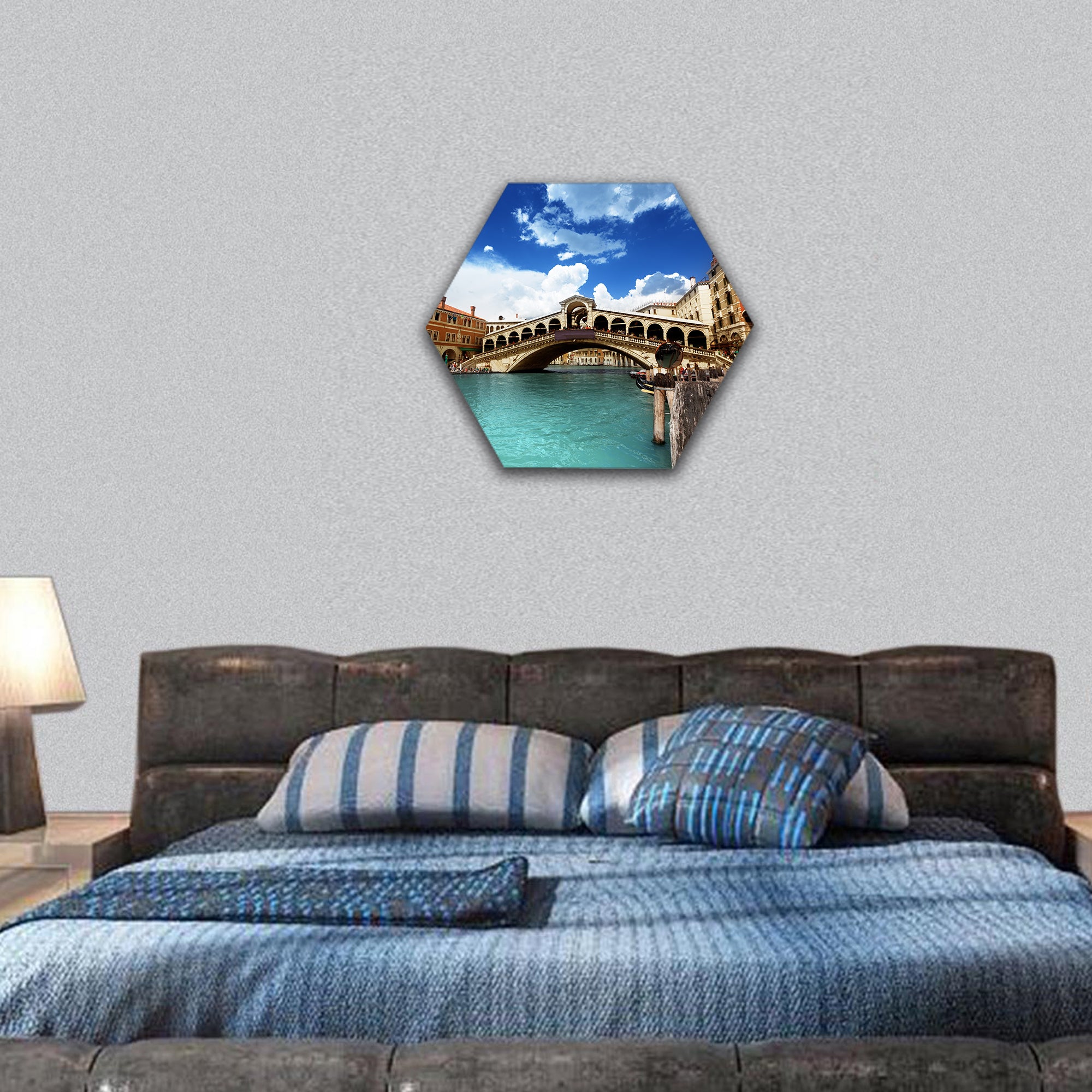 Rialto bridge in Venice, Italy hexagonal canvas wall art
